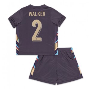 Fotbalové Dres Anglie Kyle Walker #2 Dětské Venkovní Oblečení ME 2024 Krátký Rukáv (+ trenýrky)